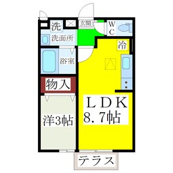 東町 徒歩3分 1階の物件間取画像